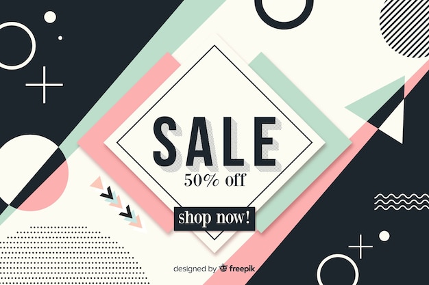 Flat design minimalist sale background