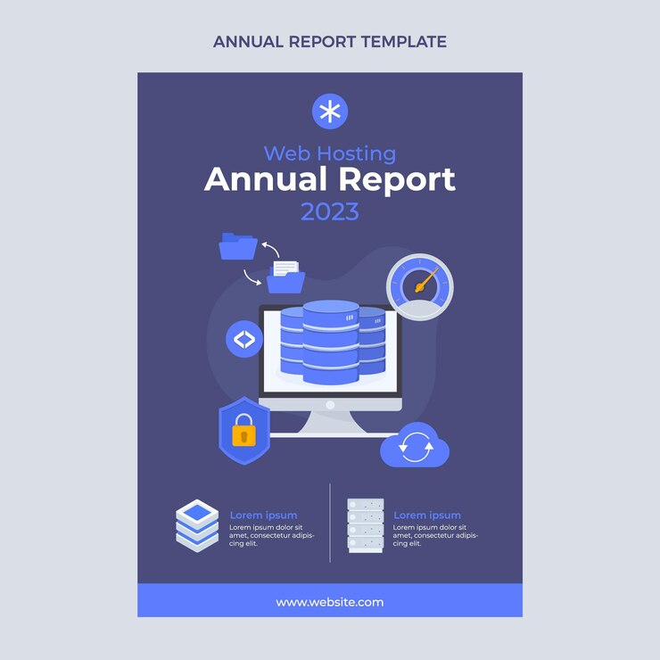 Free Vector flat design minimalistic technology annual report