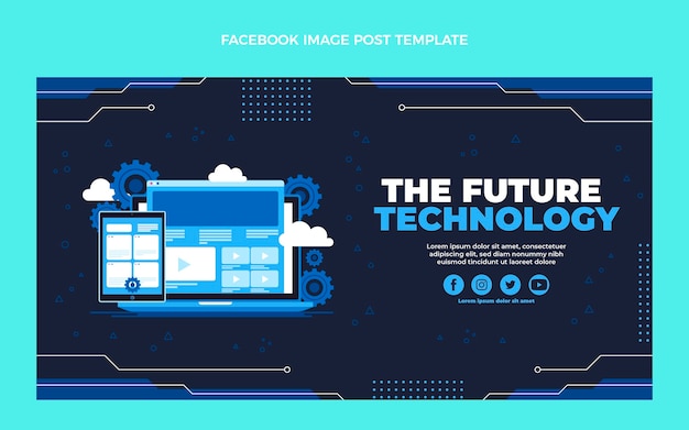 Flat design minimalistic technology facebook post