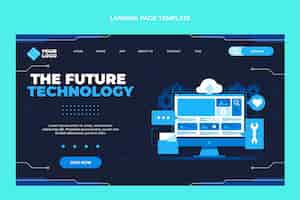 Free vector flat design minimalistic technology landing page