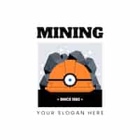Free vector flat design mining logo template