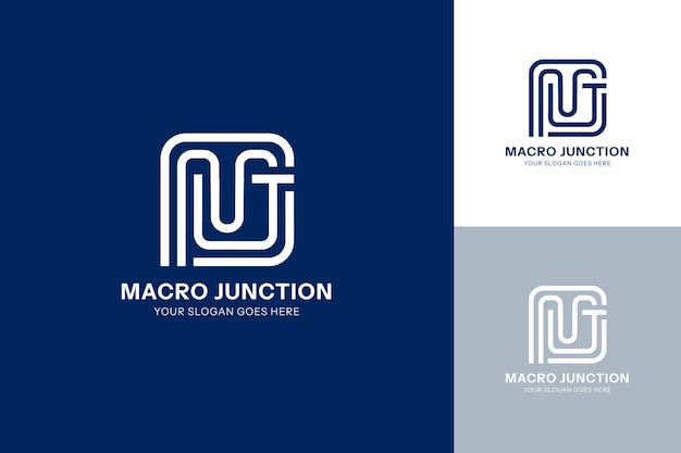 Free Vector flat design mj monogram logo template