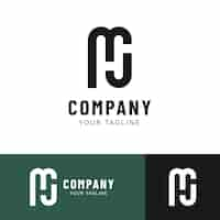 Free vector flat design mj monogram logo