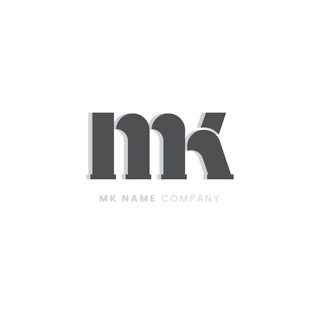 평면 디자인 mk 또는 km 로고 템플릿