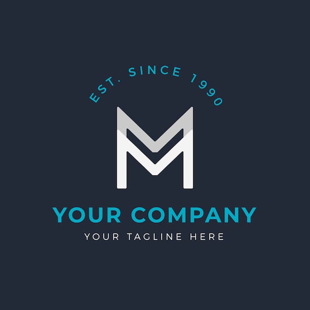 Flat design mm logo template