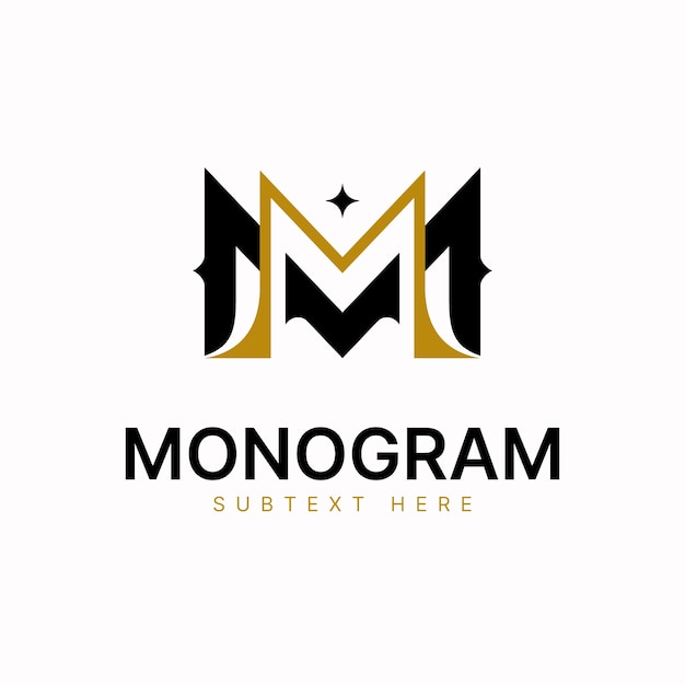 Mm logo monogram rounded hexagon shape Royalty Free Vector