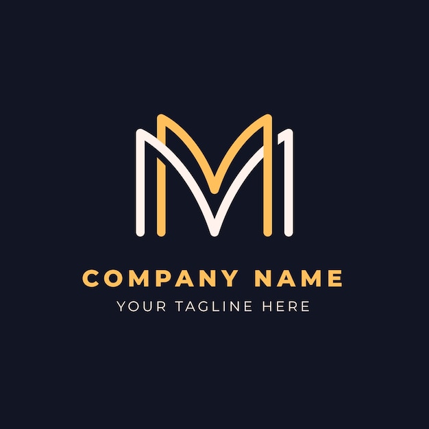 Flat design mm logo template