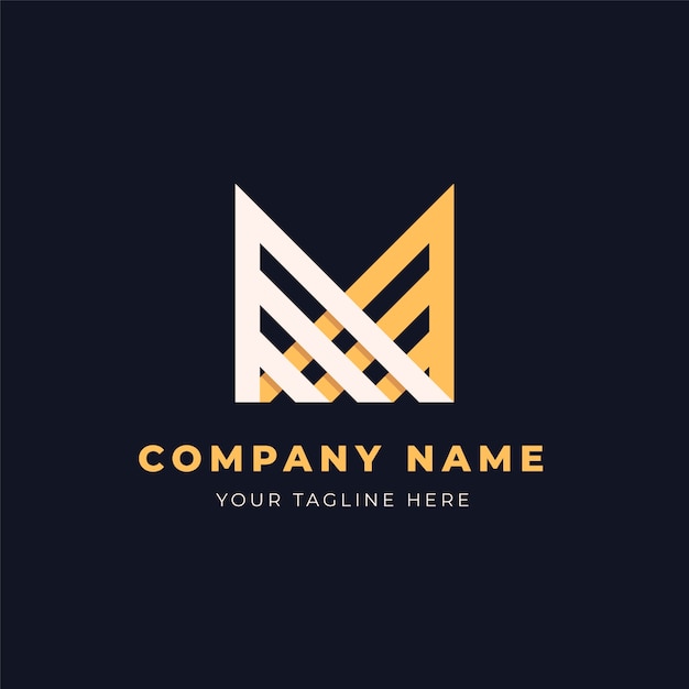 Free vector flat design mm logo template