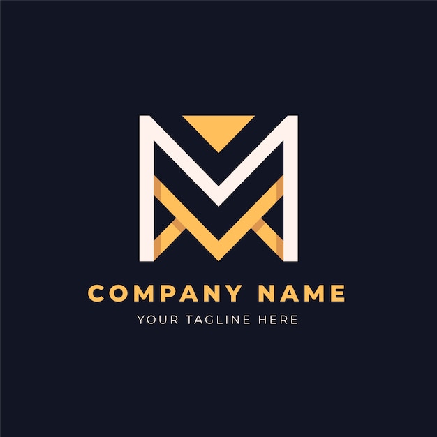 Free vector flat design mm logo template