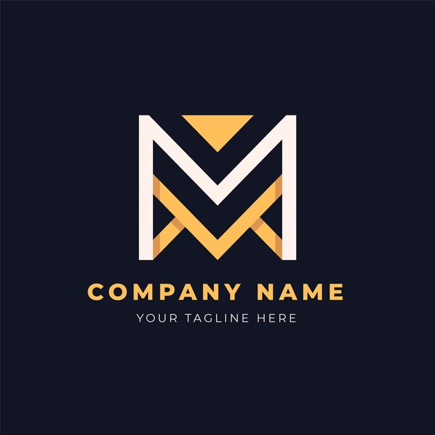 Flat design mm logo template