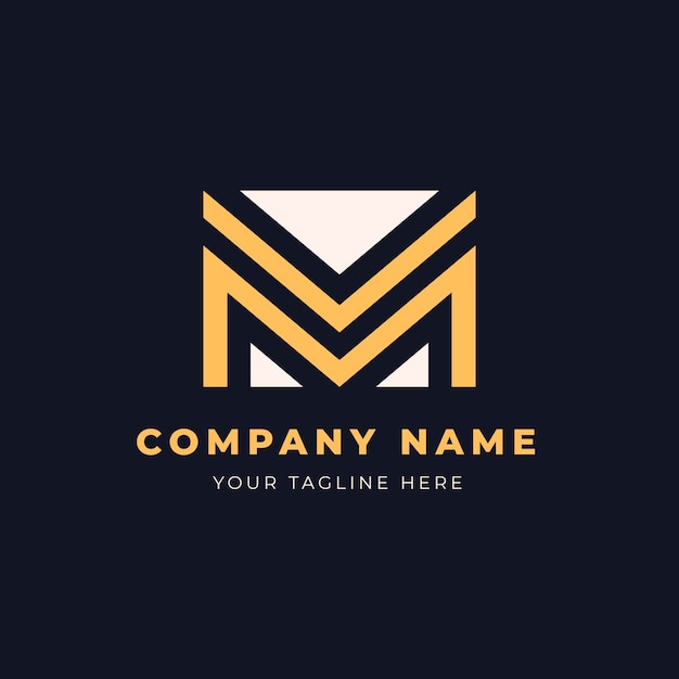 Free vector flat design mm logo template