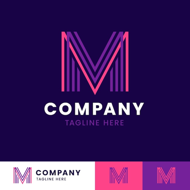 Плоский дизайн шаблона логотипа mm