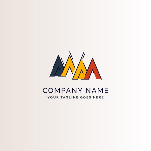 Flat design mm logo template