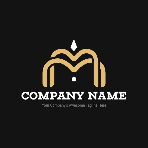 Flat design mm logo template