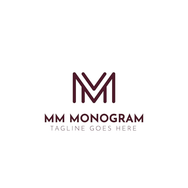 Free vector flat design mm logo template