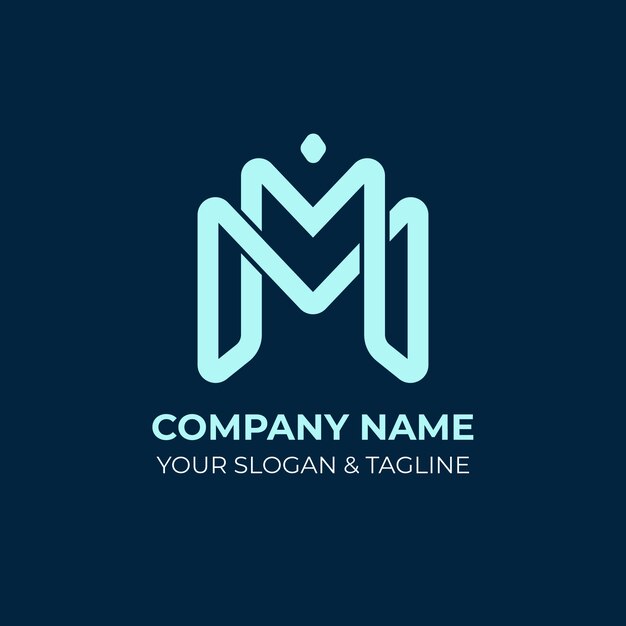 Flat design mm logo template