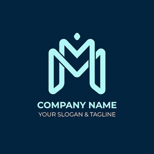 Flat design mm logo template