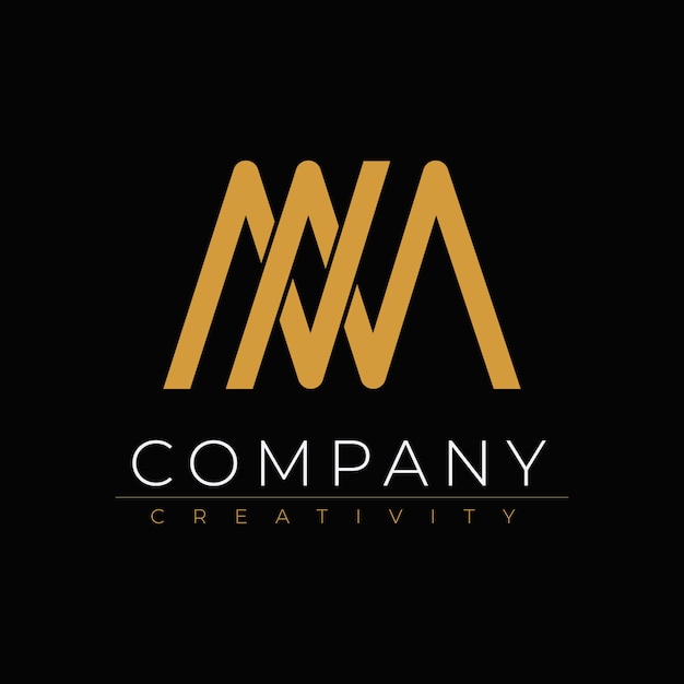 Flat design mn or nm logo