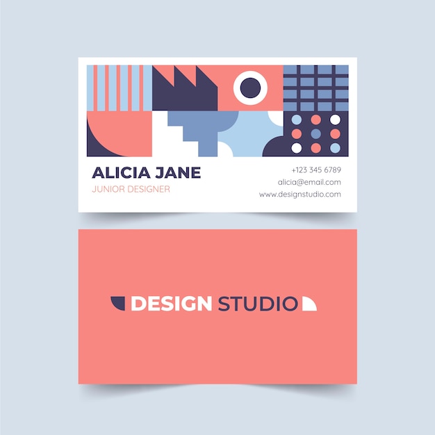 Free vector flat design modern business card template