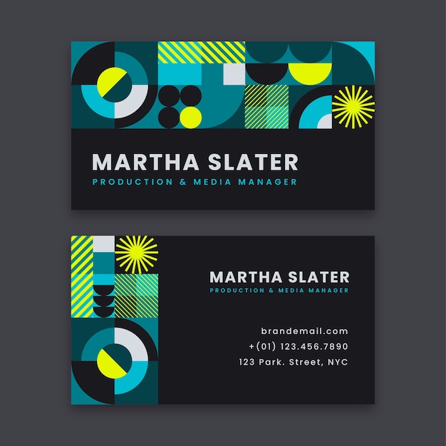 Free vector flat design modern business card template