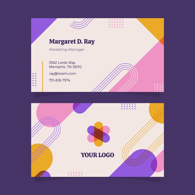 Flat design modern business card