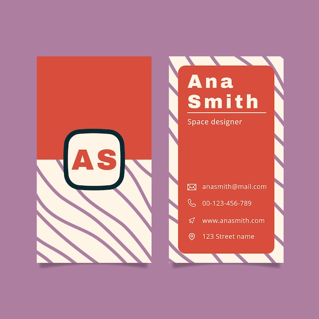 Flat design modern business card