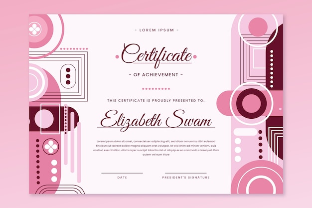 Free vector flat design modern certificate template