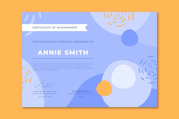 Free vector flat design modern certificate