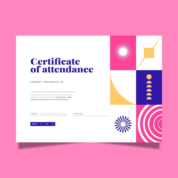 Flat design modern certificate