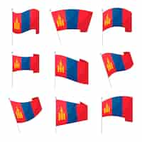 Free vector flat design mongolia national emblems