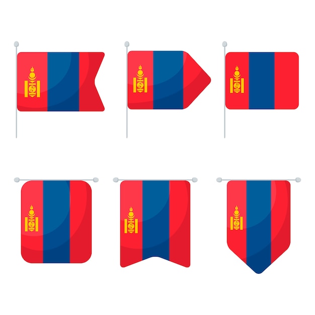 Emblemi nazionali della mongolia di design piatto