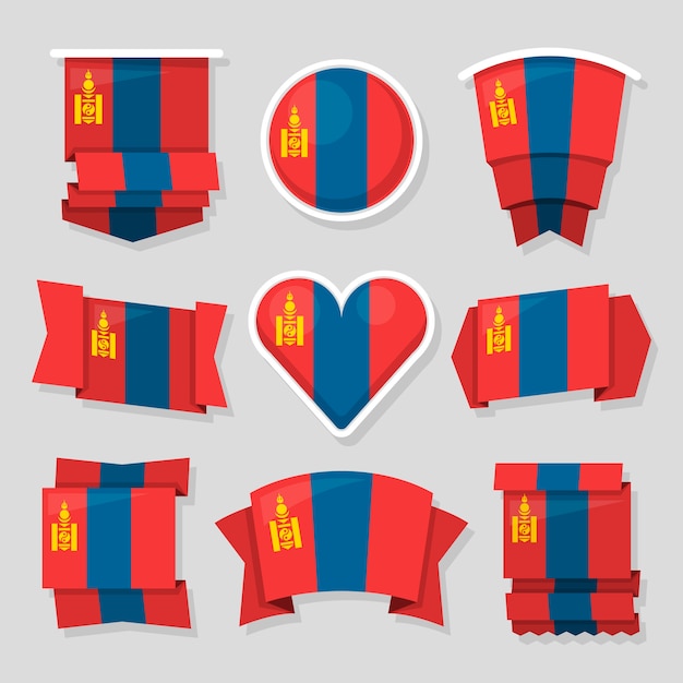 Flat design mongolia national emblems