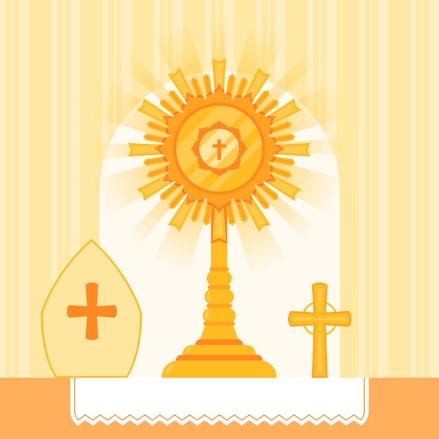 flat design monstrance illustration