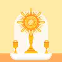 Free vector flat design monstrance illustration