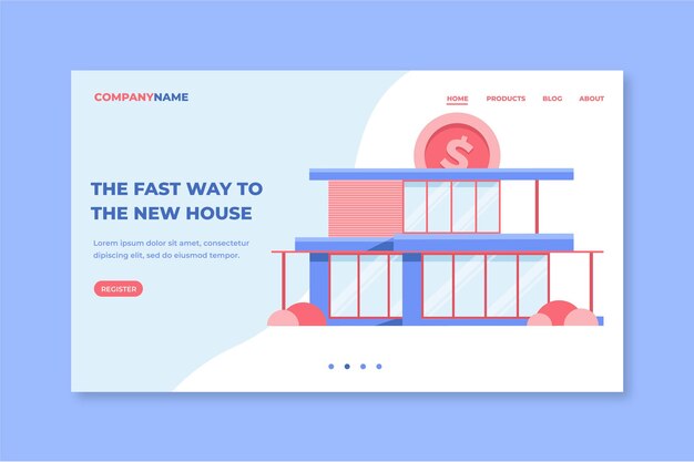 Flat design mortgage landing page