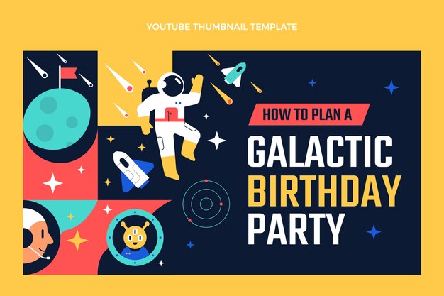 Плоский дизайн мозаики на день рождения на YouTube