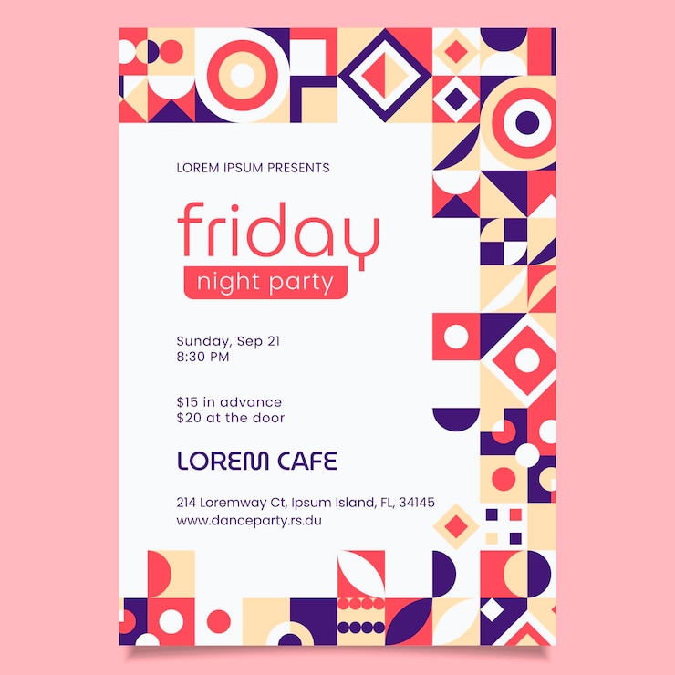 Free Vector flat design mosaic invitation template