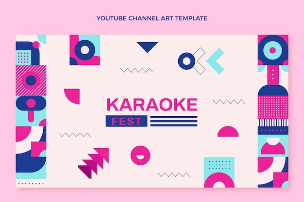 Flat design mosaic music festival youtube channel