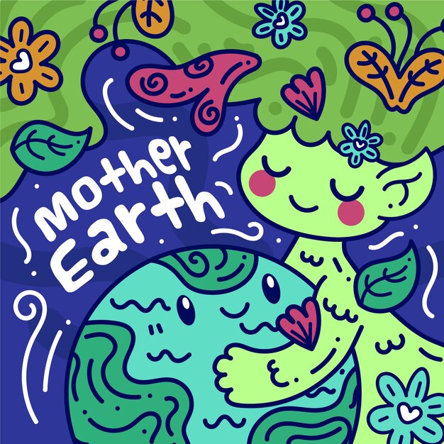 Flat design mother earth day celebration concept