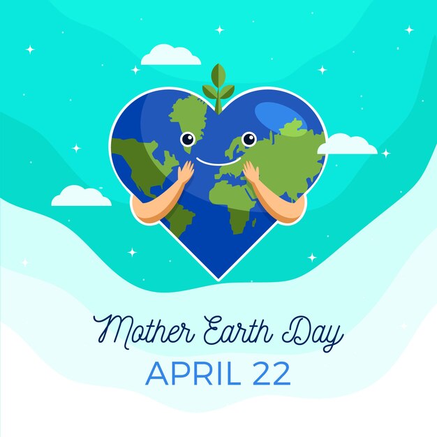 Flat design mother earth day celebration design