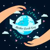 Free vector flat design mother earth day concept