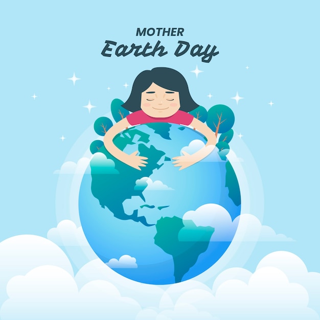 Flat design mother earth day concept