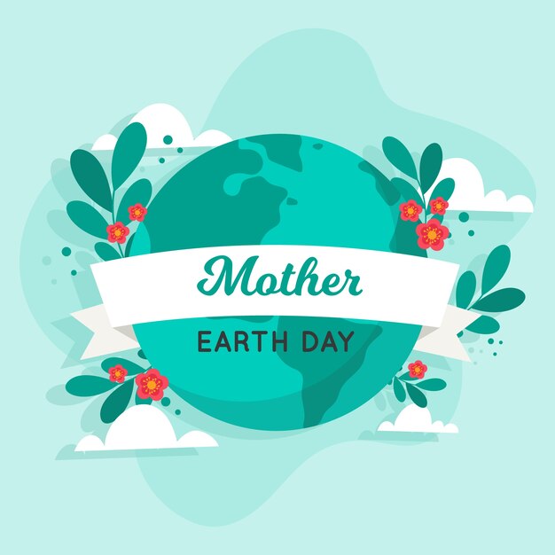 Flat design mother earth day concept