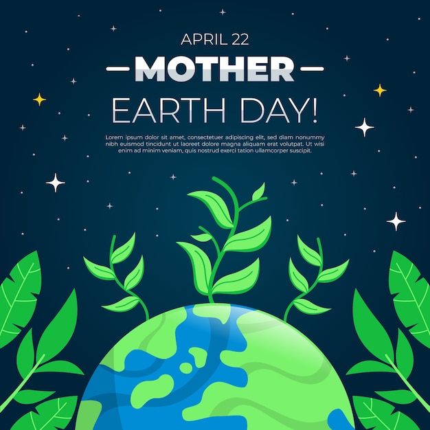 Free vector flat design mother earth day event theme