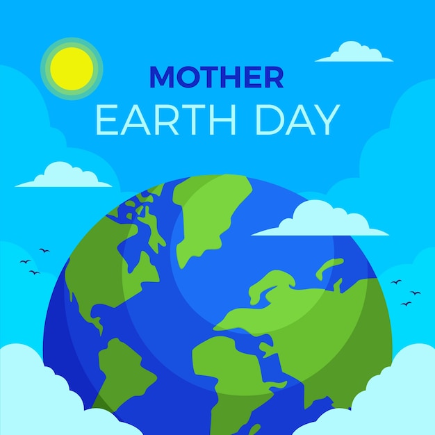 Flat design mother earth day event