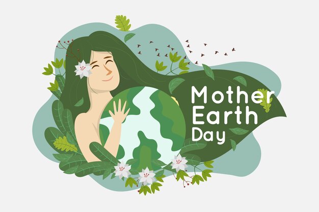 Flat design mother earth day event