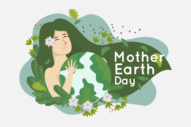 Flat design mother earth day event