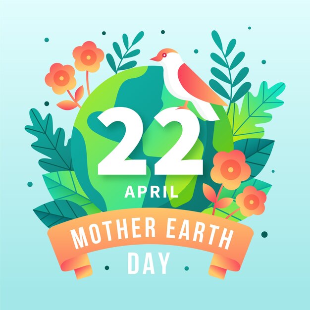 Flat design mother earth day event