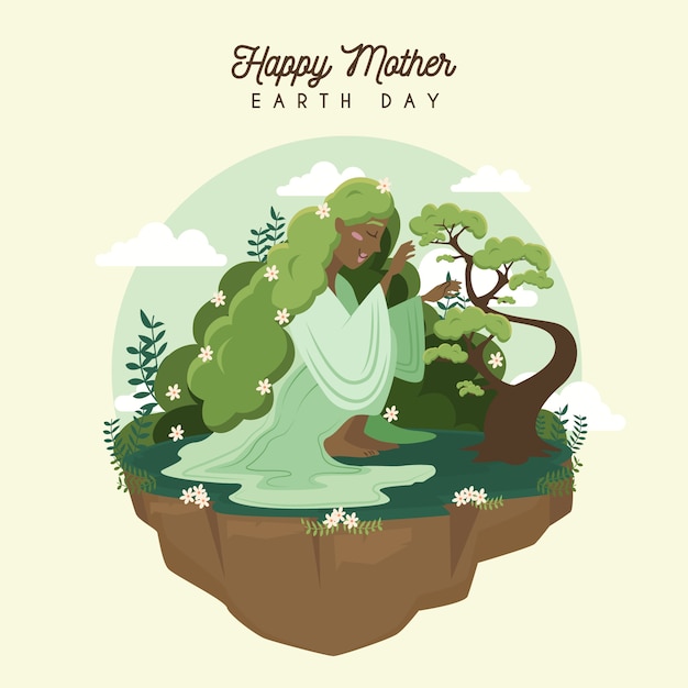 Flat design for mother earth day event