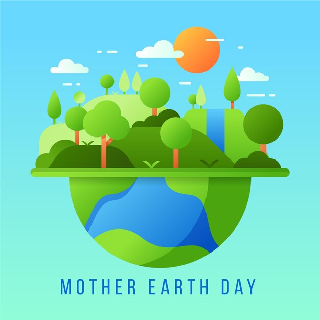 Flat design mother earth day theme